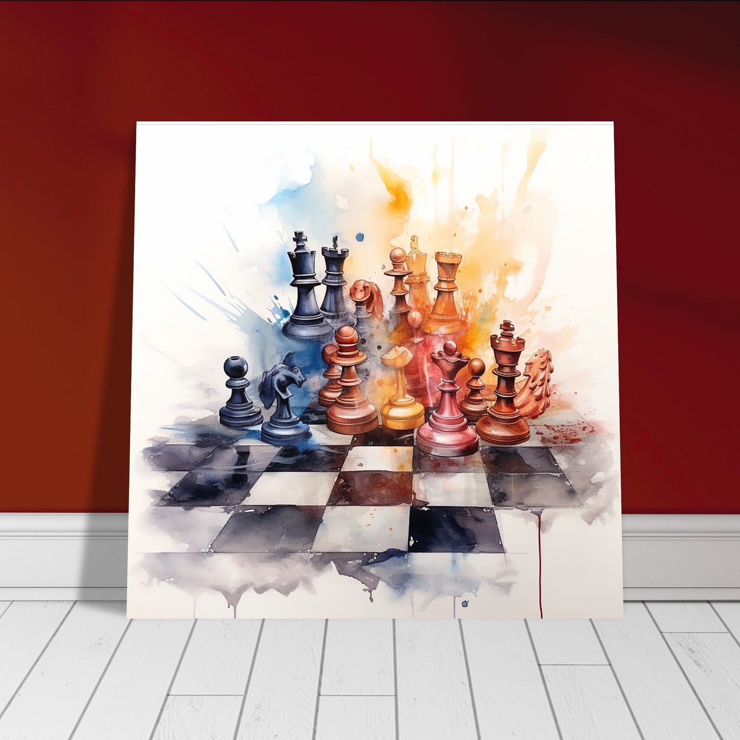 Watercolor Chess Premium Matte Paper Poster