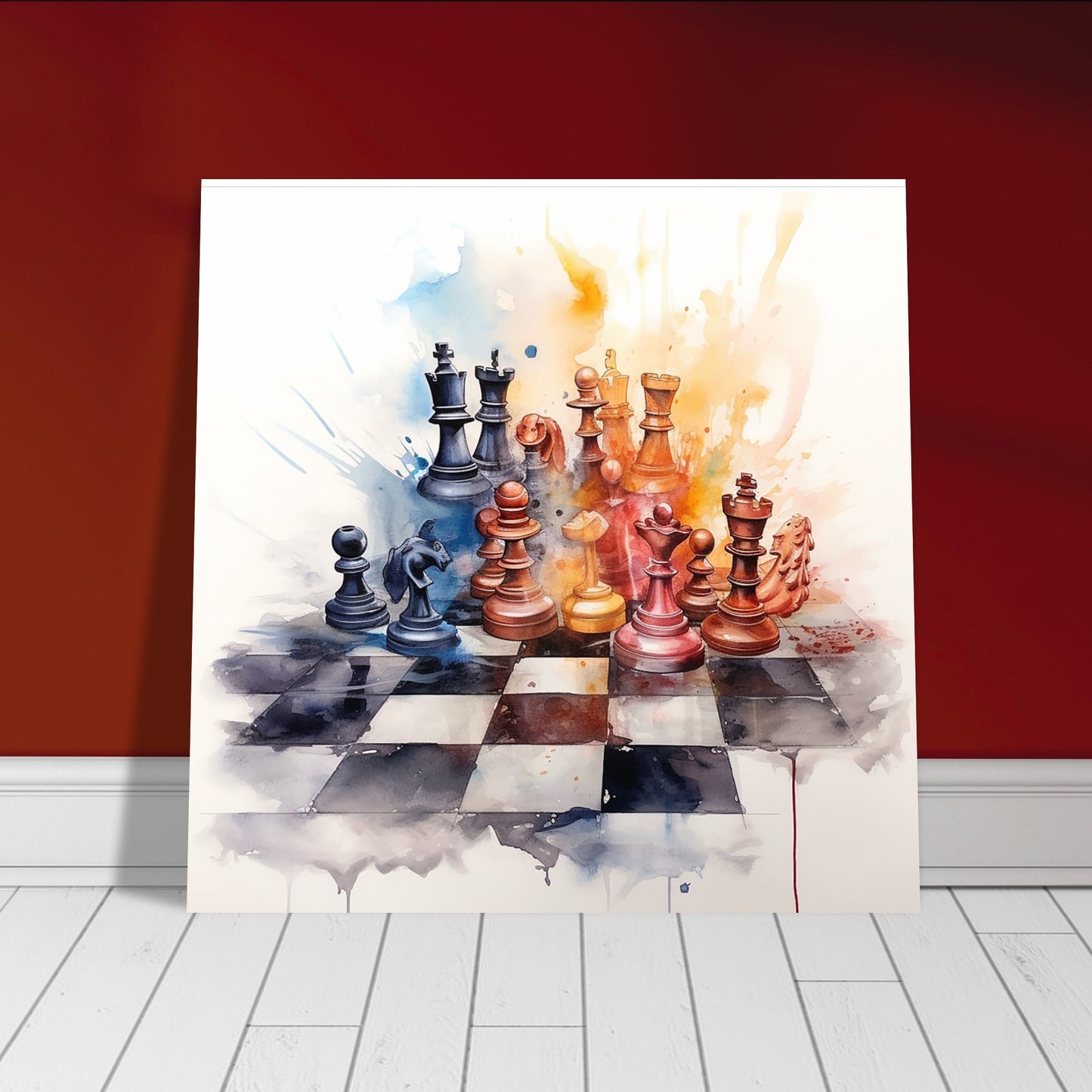 Watercolor Chess Premium Matte Paper Poster