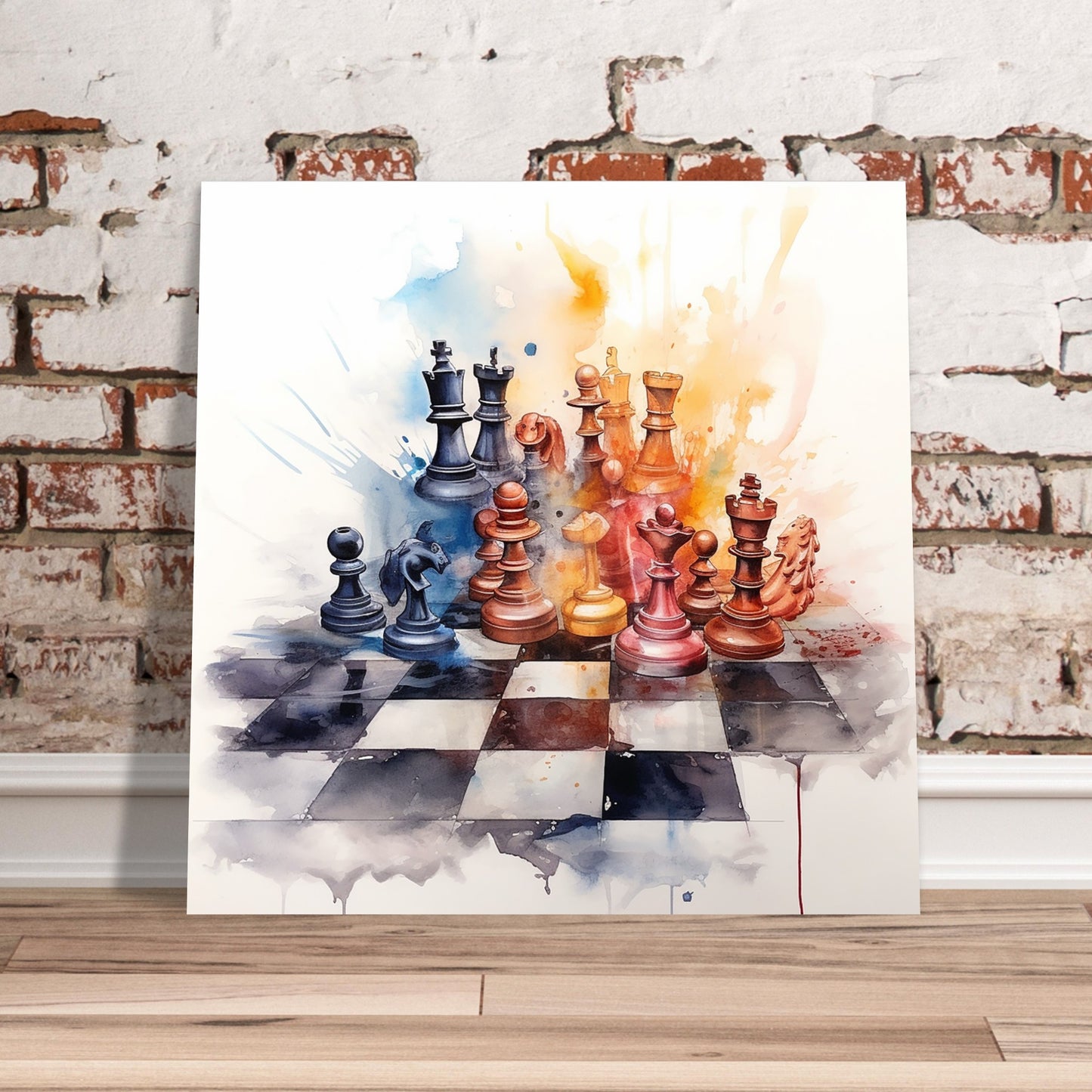 Watercolor Chess Premium Matte Paper Poster
