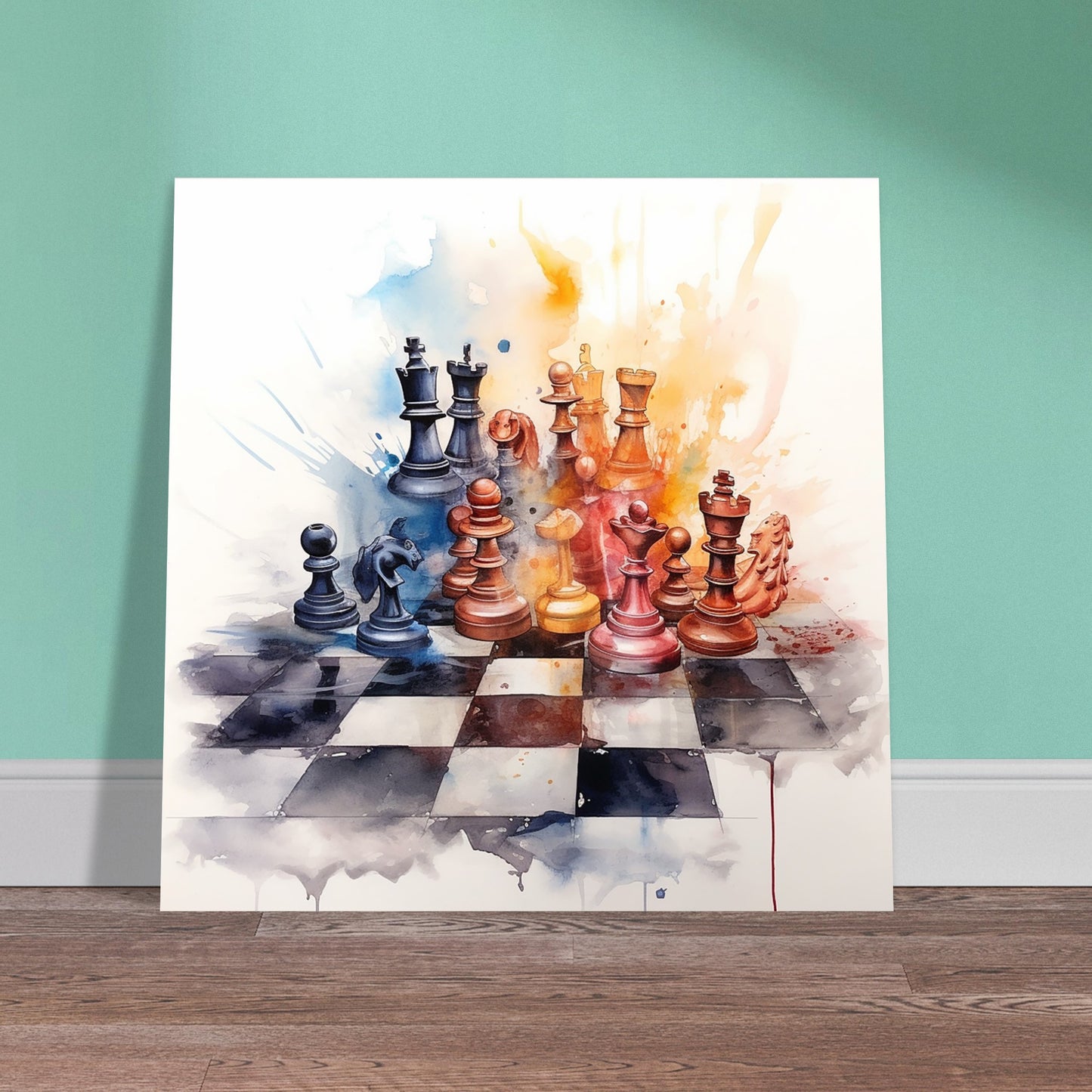 Watercolor Chess Premium Matte Paper Poster
