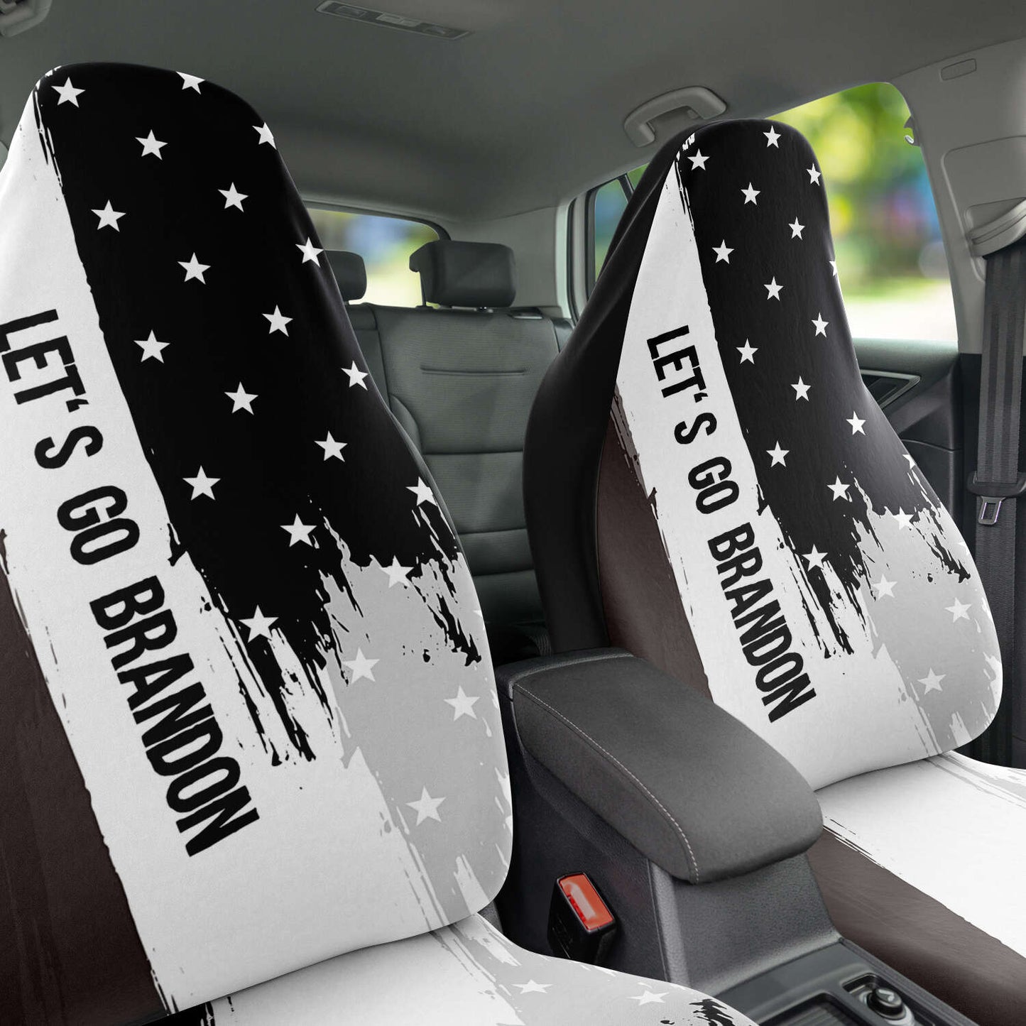 Let's Go Brandon B&W Seat Cover Set (2)