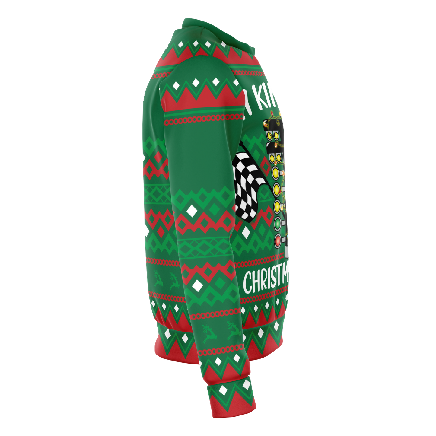 Drag Racing My Kind of Christmas Tree Ugly Christmas Sweatshirt
