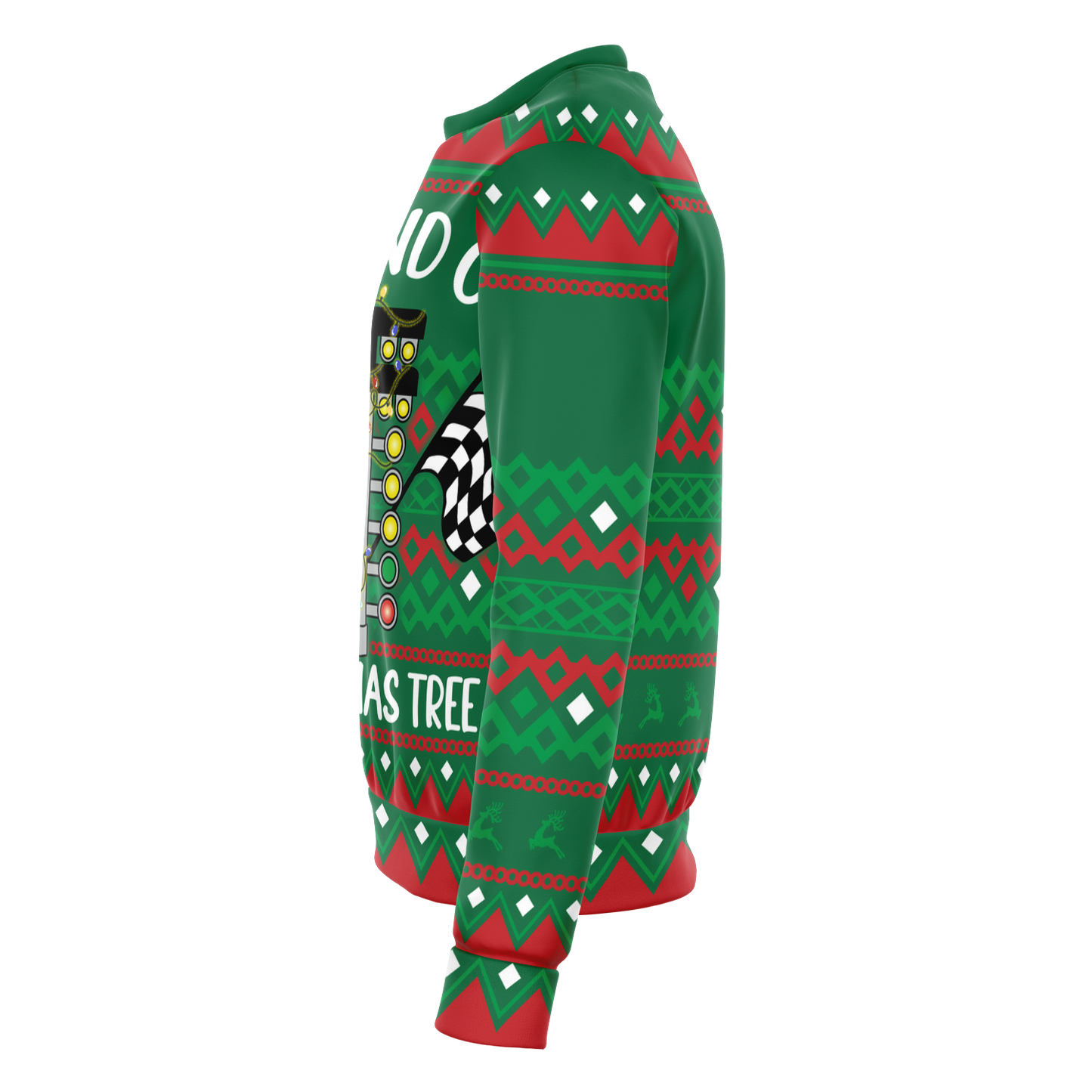 Drag Racing My Kind of Christmas Tree Ugly Christmas Sweatshirt