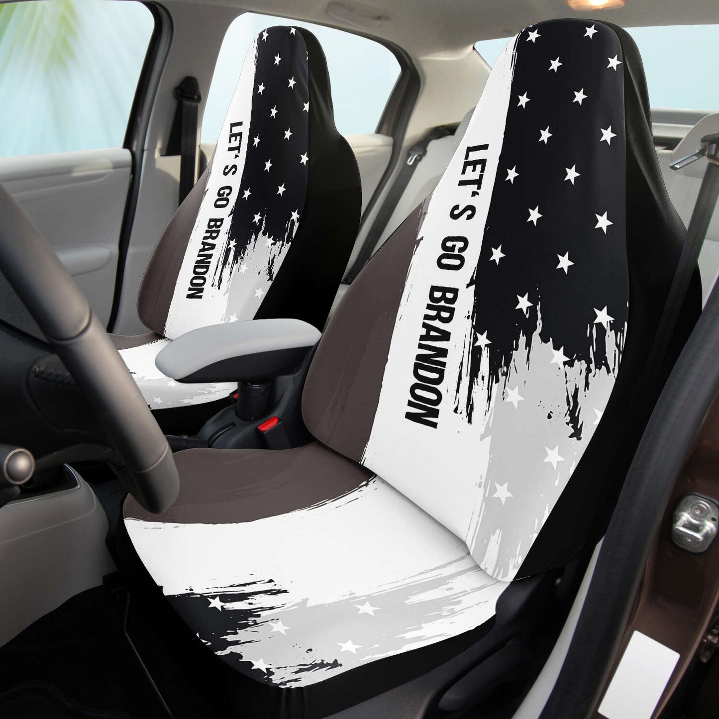 Let's Go Brandon B&W Seat Cover Set (2)