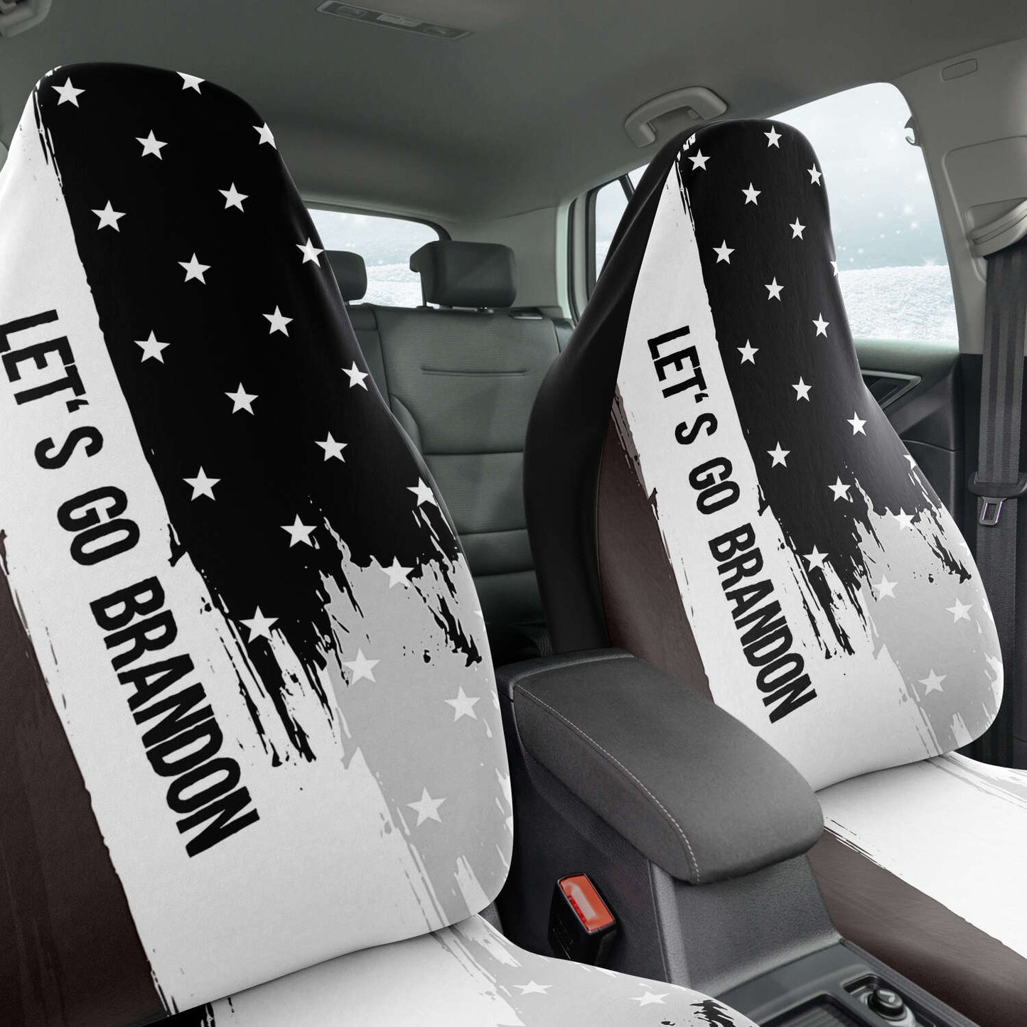 Let's Go Brandon B&W Seat Cover Set (2)