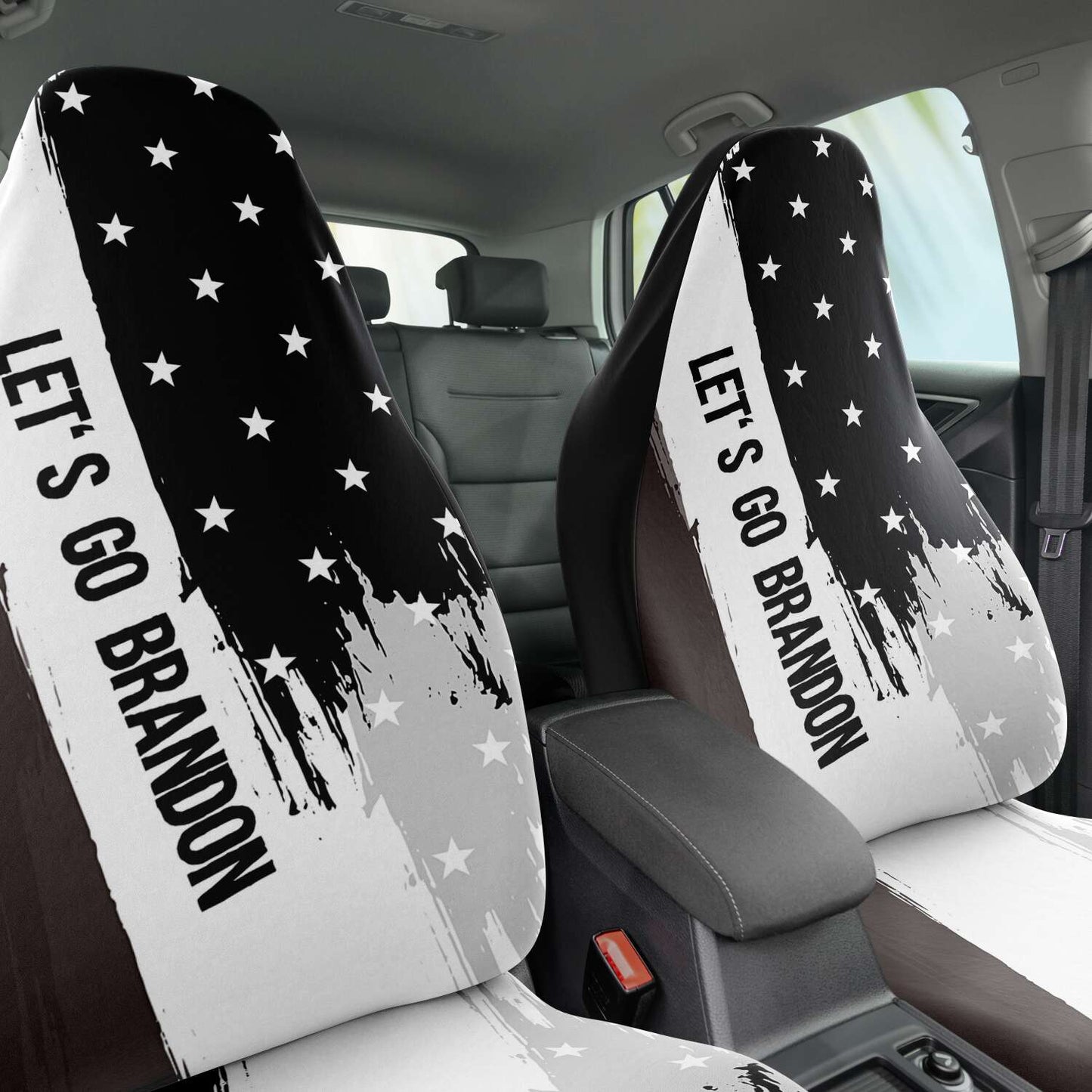 Let's Go Brandon B&W Seat Cover Set (2)
