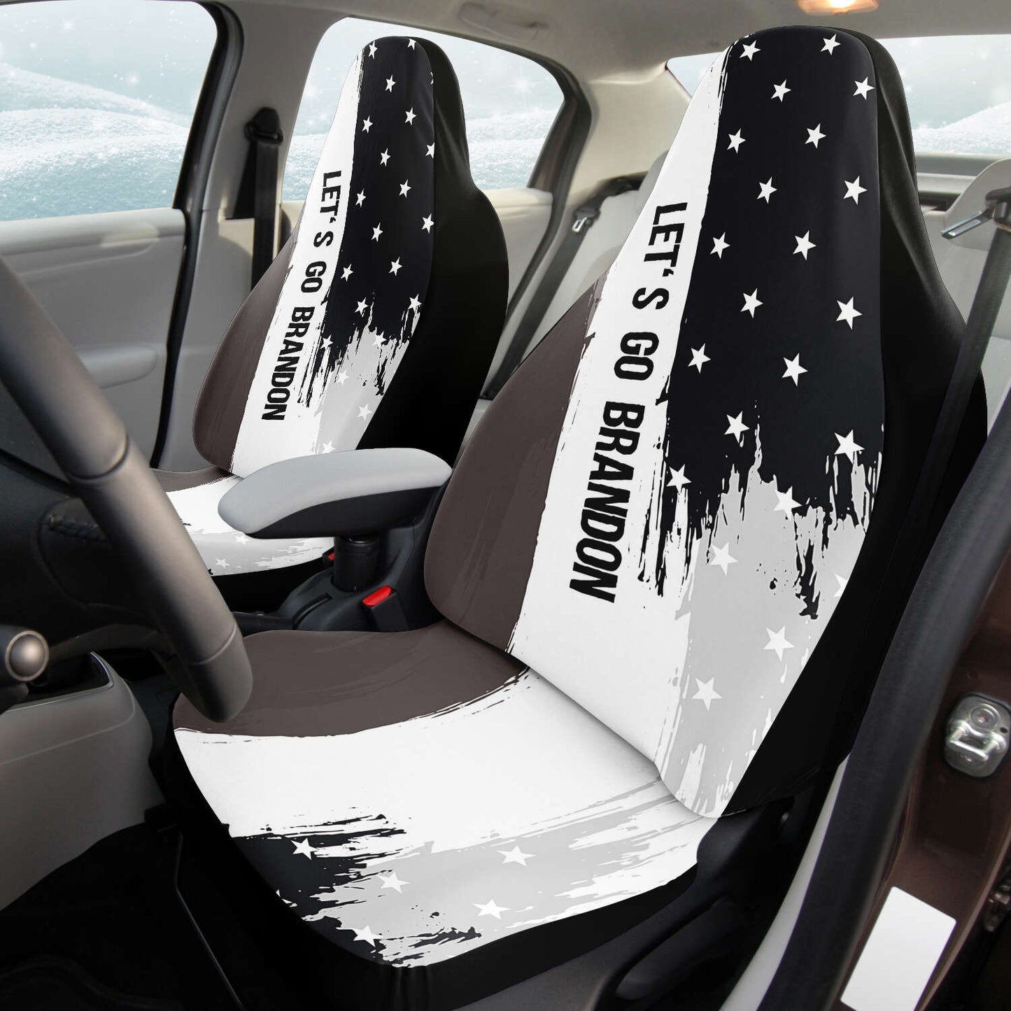 Let's Go Brandon B&W Seat Cover Set (2)