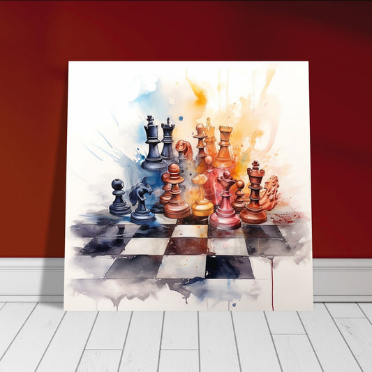 Watercolor Chess Premium Matte Paper Poster