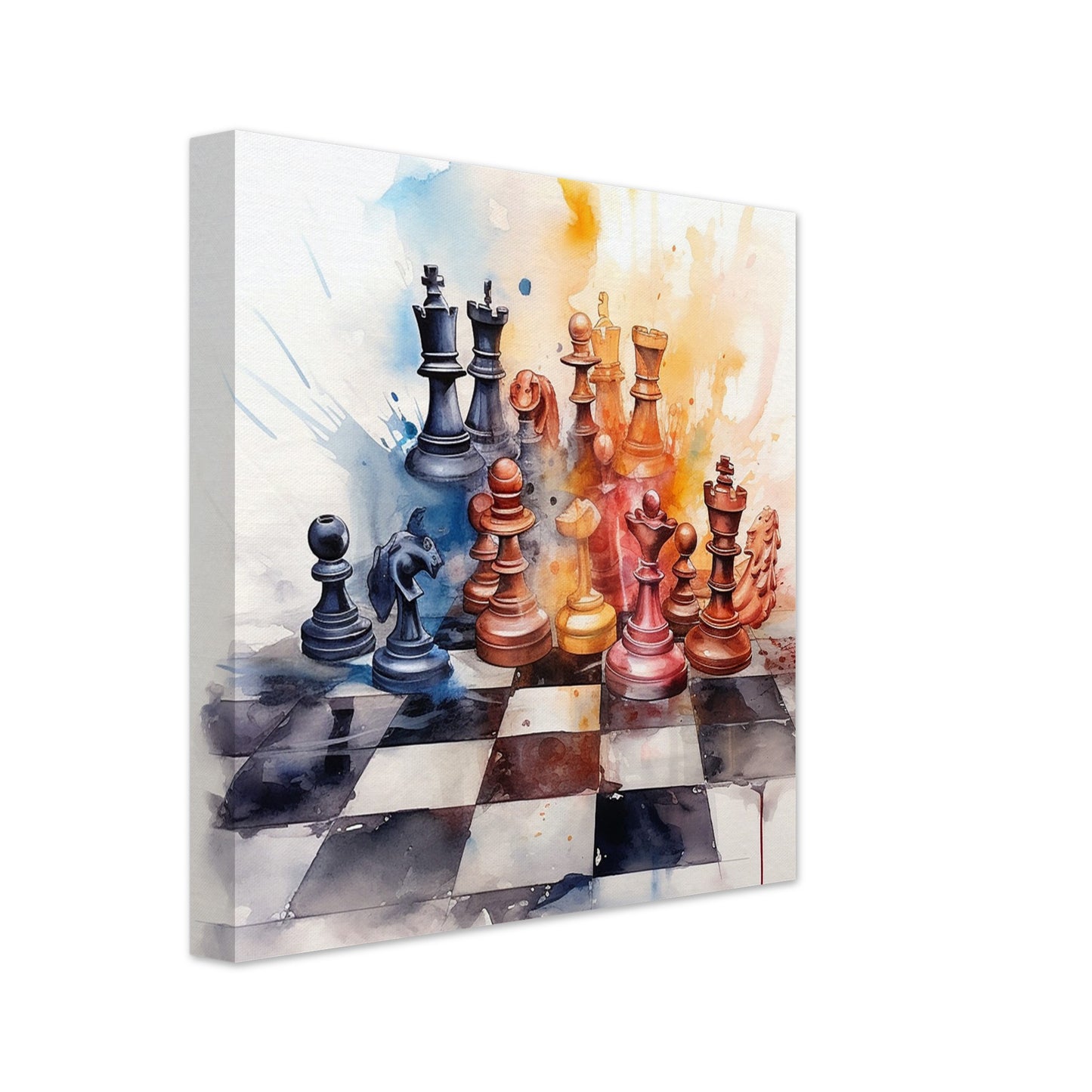 Watercolor Chess Splash Canvas