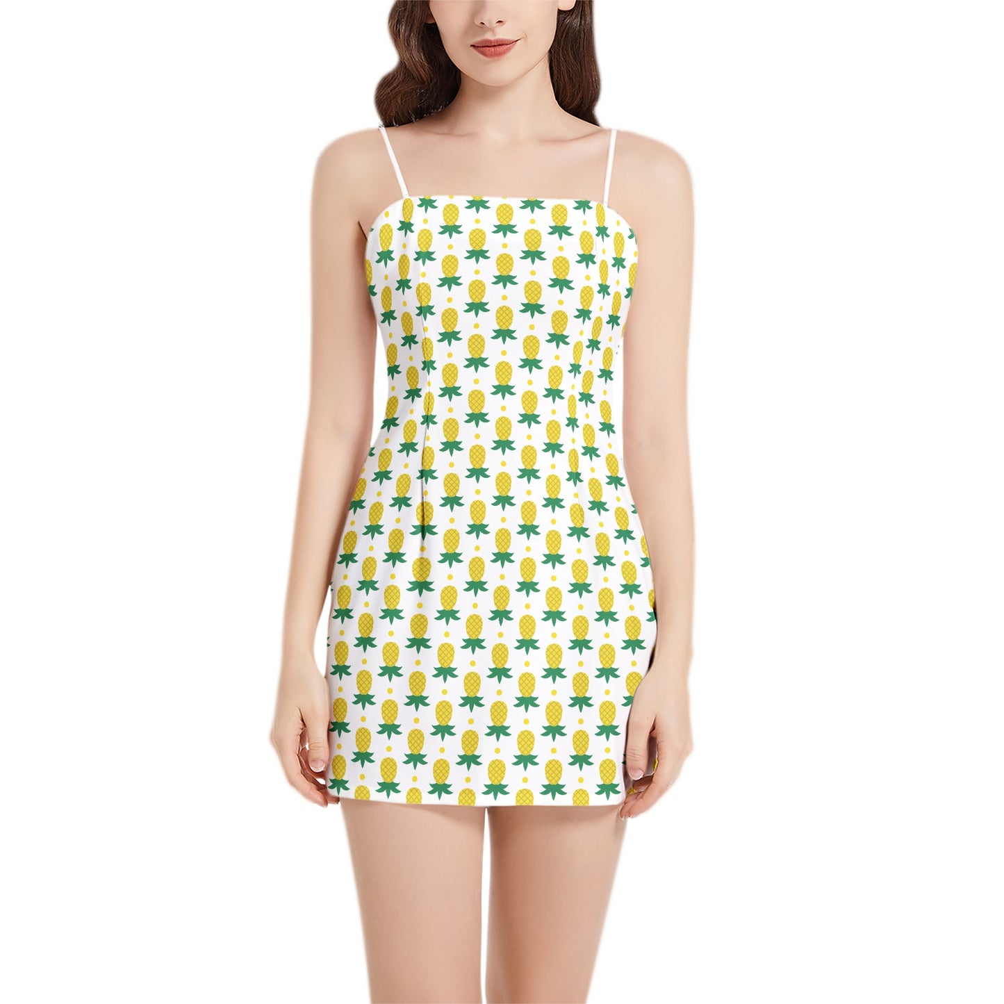 Upside-down Pineapple Spaghetti Strap Mini Dress